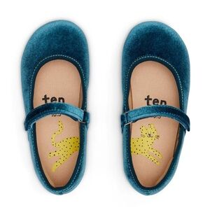 Ten little velvet ballet flats sapphire blue 12